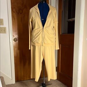 Zenergy by Chico’s Yellow Zip-Up Hoodie and Capri Pants